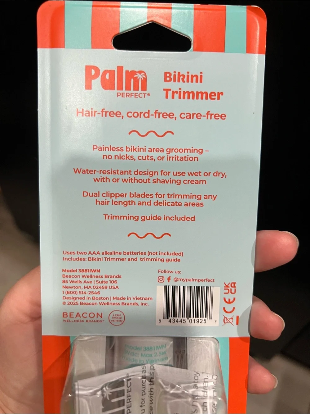 White & Teal Bikini Trimmer — Gentle Women's Hair Removal